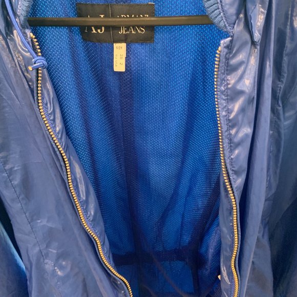 Bright Blue Lightweight Jacket Armani Jeans with retractable hoodie - Picture 9 of 12